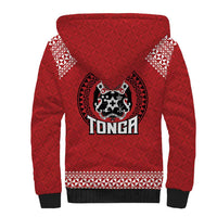Tonga Rugby XIII Custom Sherpa Hoodie Mate Ma'a Tonga with Ngatu Pattern