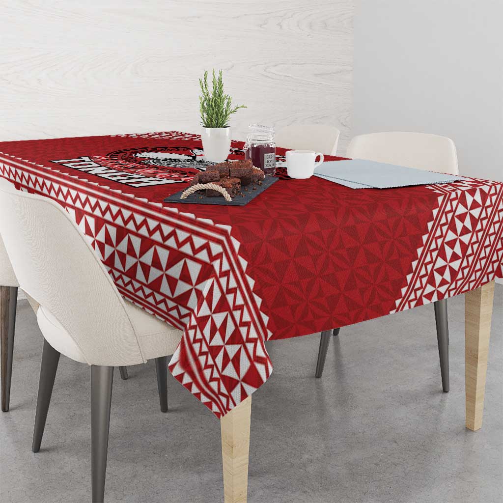 Tonga Rugby XIII Custom Tablecloth Mate Ma'a Tonga with Ngatu Pattern