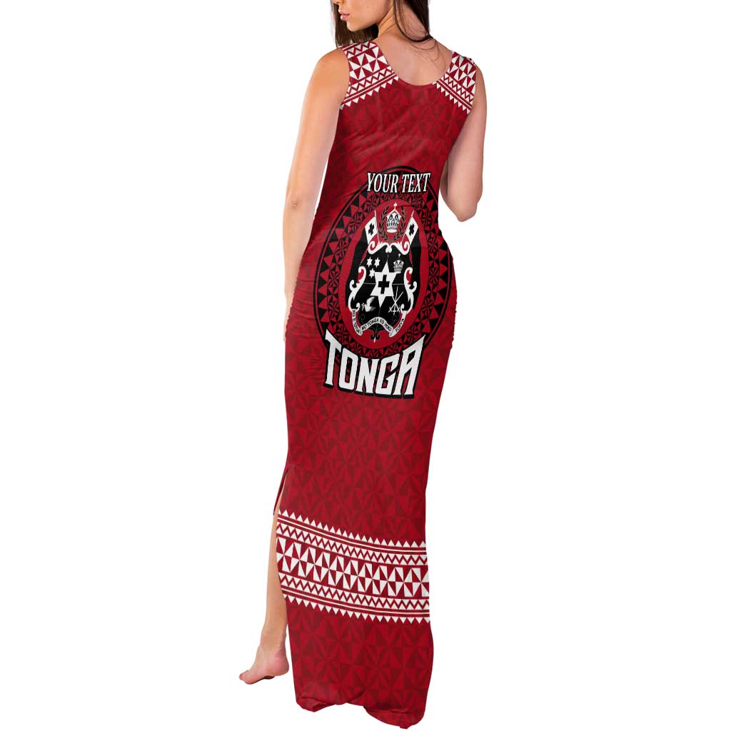 Tonga Rugby XIII Custom Tank Maxi Dress Mate Ma'a Tonga with Ngatu Pattern