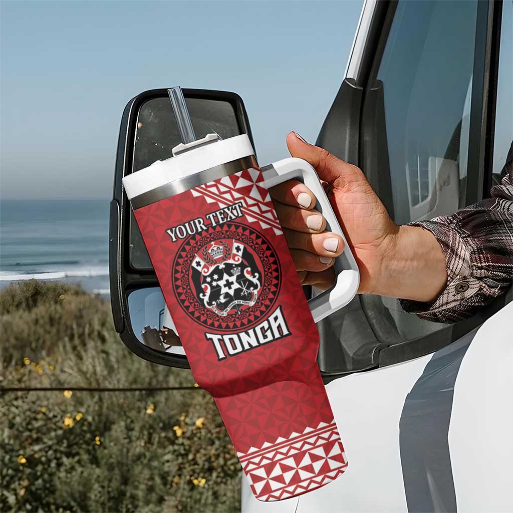 Tonga Rugby XIII Custom Tumbler With Handle Mate Ma'a Tonga with Ngatu Pattern