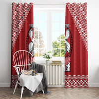 Tonga Rugby XIII Custom Window Curtain Mate Ma'a Tonga with Ngatu Pattern