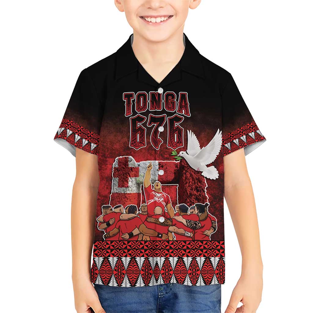Custom Tonga 676 Haamonga a Maui Kid Hawaiian Shirt Tongan Sipi Tau Unique Dance LT9 Kid Red - Polynesian Pride