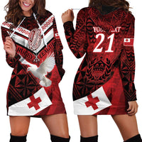 Custom Tonga XIII Rugby Tribal Tattoo Hoodie Dress Mate Ma'a Tonga Kupesi Ngatu Grunge Style