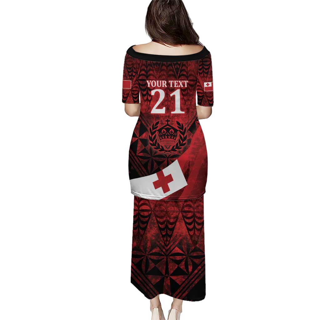 Custom Tonga XIII Rugby Tribal Tattoo Puletasi Mate Ma'a Tonga Kupesi Ngatu Grunge Style