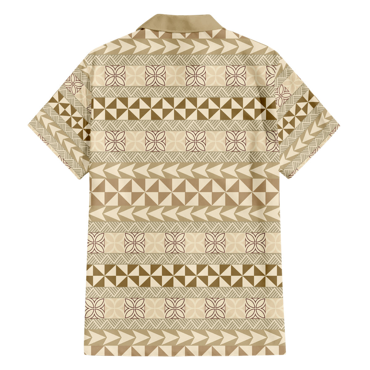 Pasifika Sataoa Pattern Simple Motif Hawaiian Shirt Beige Tan LT9 - Polynesian Pride