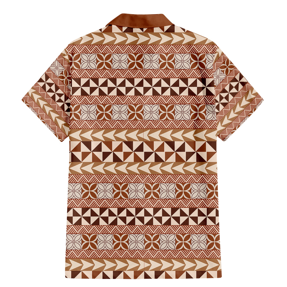 Pasifika Sataoa Pattern Simple Motif Family Matching Mermaid Dress and Hawaiian Shirt Brown Beige Tan LT9 - Polynesian Pride