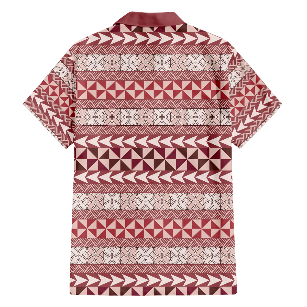Pasifika Sataoa Pattern Simple Motif Family Matching Short Sleeve Bodycon Dress and Hawaiian Shirt Cherry LT9 - Polynesian Pride