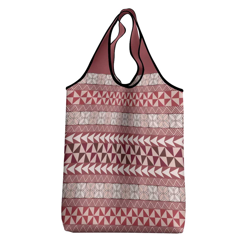 Pasifika Sataoa Pattern Simple Motif Grocery Bag Cherry