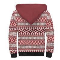 Pasifika Sataoa Pattern Simple Motif Sherpa Hoodie Cherry LT9 - Polynesian Pride
