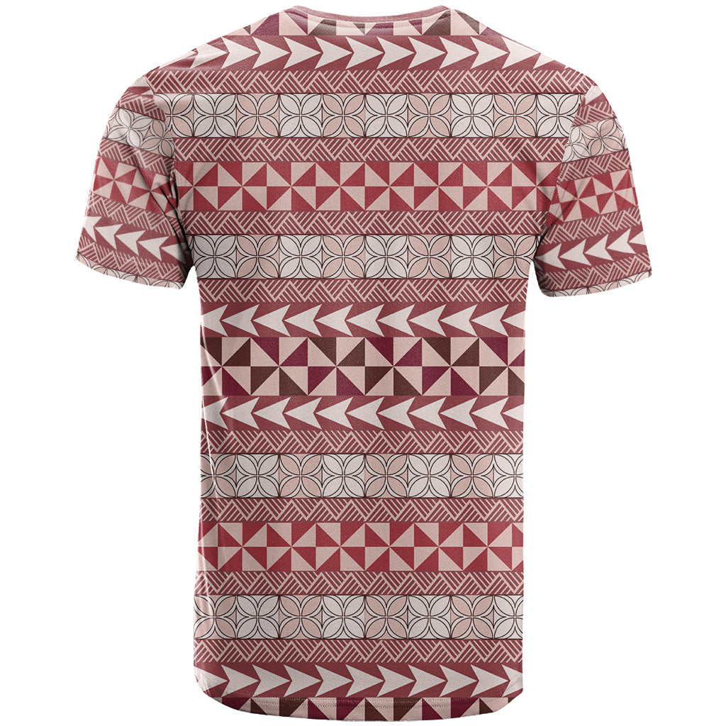 Pasifika Sataoa Pattern Simple Motif T Shirt Cherry LT9 - Polynesian Pride