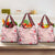 Pasifika Sataoa Pattern Plumeria Vintage Grocery Bag Cherry
