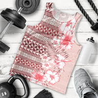 Pasifika Sataoa Pattern Plumeria Vintage Men Tank Top Cherry LT9 - Polynesian Pride