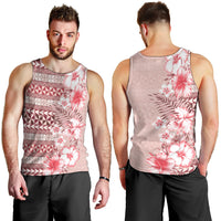 Pasifika Sataoa Pattern Plumeria Vintage Men Tank Top Cherry LT9 - Polynesian Pride