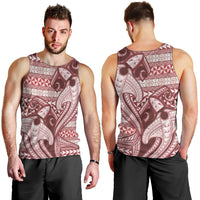 Vintage Hammerhead Shark Valentine Day Men Tank Top Pasifika Sataoa Pattern - Cherry LT9 - Polynesian Pride