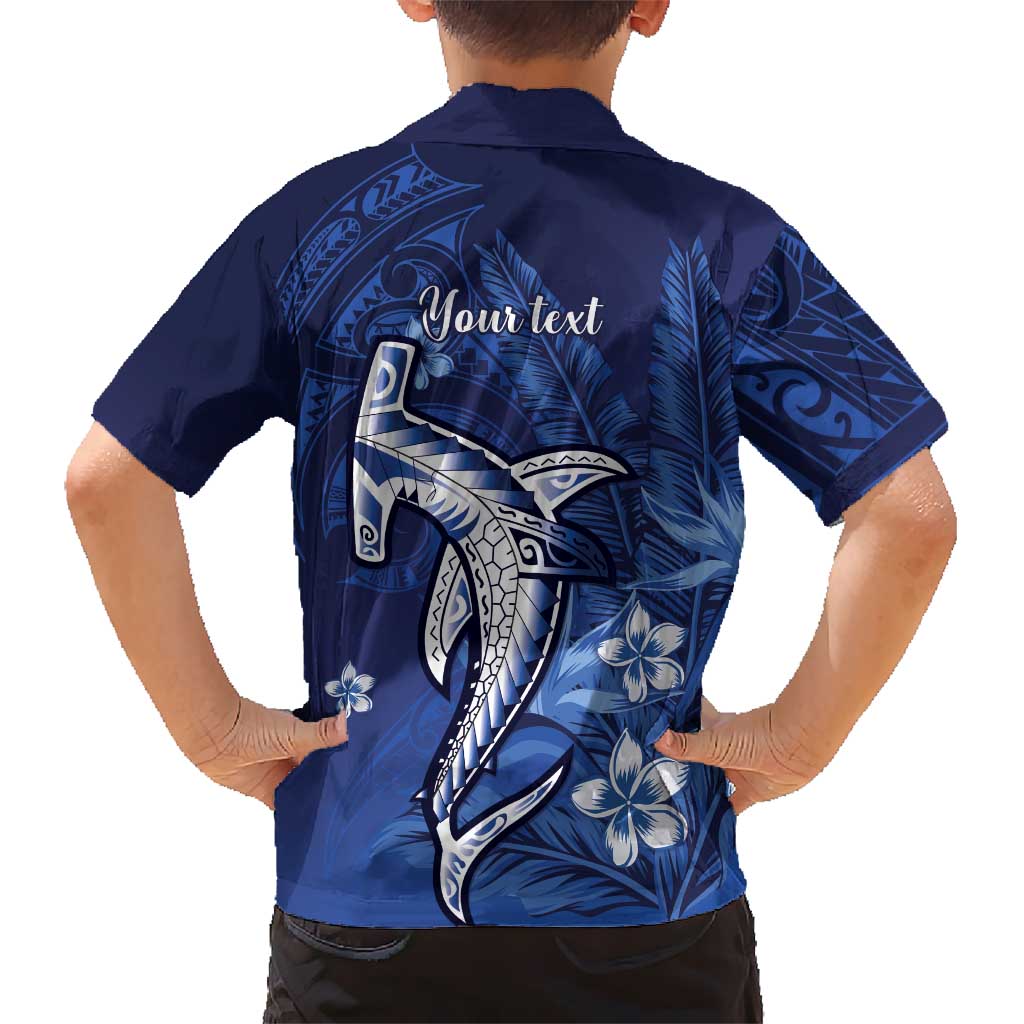 Personalized Hawaiian Maori Hammerhead Shark Family Matching Off Shoulder Maxi Dress and Hawaiian Shirt Polu Plumeria