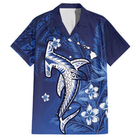 Personalized Hawaiian Maori Hammerhead Shark Family Matching Off Shoulder Maxi Dress and Hawaiian Shirt Polu Plumeria
