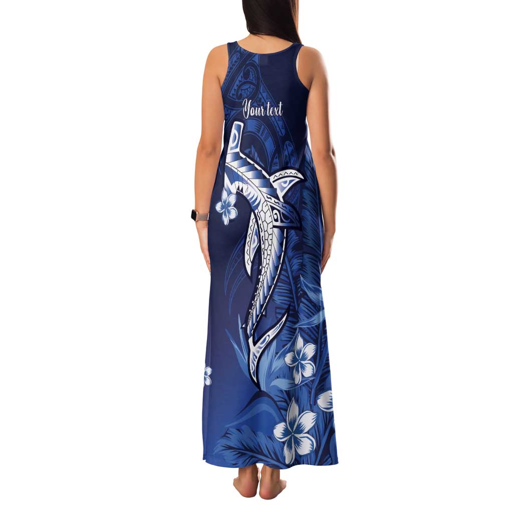 Personalized Hawaiian Maori Hammerhead Shark Family Matching Tank Maxi Dress and Hawaiian Shirt Polu Plumeria