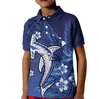 Personalized Hawaiian Maori Hammerhead Shark Kid Polo Shirt Polu Plumeria - Polynesian Pride