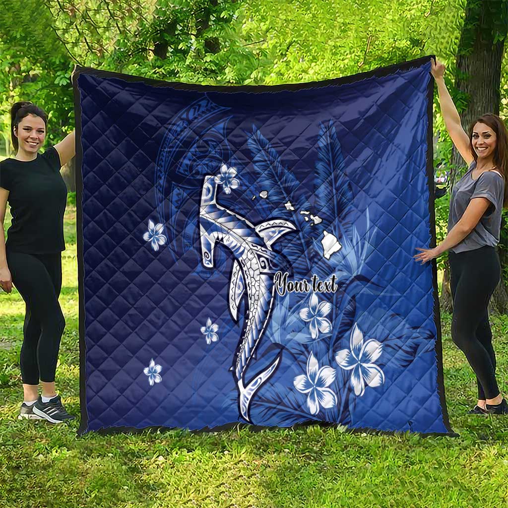 Personalized Hawaiian Maori Hammerhead Shark Quilt Polu Plumeria LT9 - Polynesian Pride