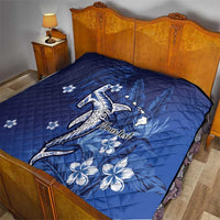Personalized Hawaiian Maori Hammerhead Shark Quilt Polu Plumeria LT9 - Polynesian Pride