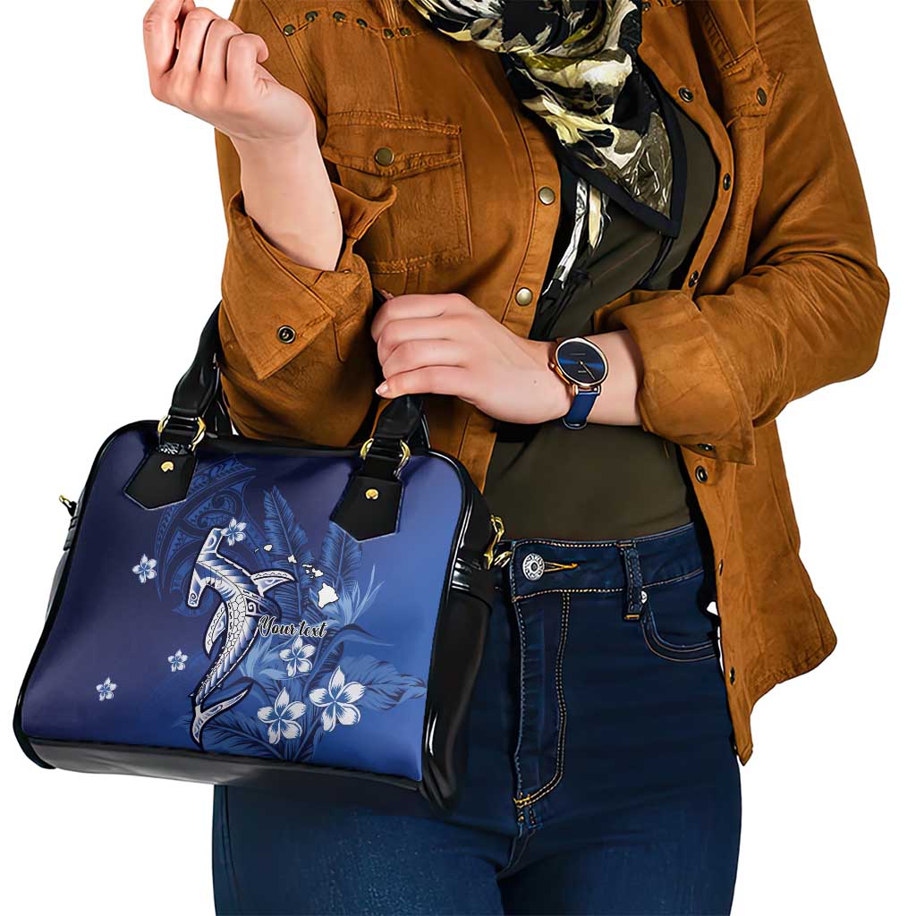Personalized Hawaiian Maori Hammerhead Shark Shoulder Handbag Polu Plumeria LT9 - Polynesian Pride