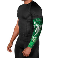 Personalized Hawaiian Maori Hammerhead Shark Arm Sleeves Omaomao Plumeria LT9 - Polynesian Pride
