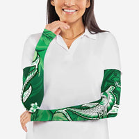 Personalized Hawaiian Maori Hammerhead Shark Arm Sleeves Omaomao Plumeria LT9 - Polynesian Pride