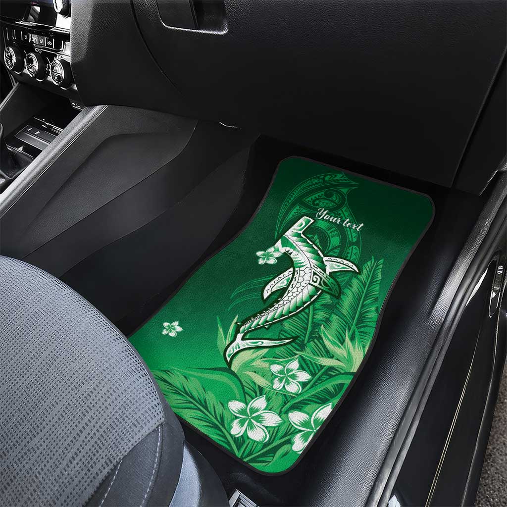 Personalized Hawaiian Maori Hammerhead Shark Car Mats Omaomao Plumeria LT9 - Polynesian Pride