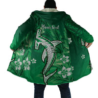 Personalized Hawaiian Maori Hammerhead Shark Cloak Omaomao Plumeria - Polynesian Pride
