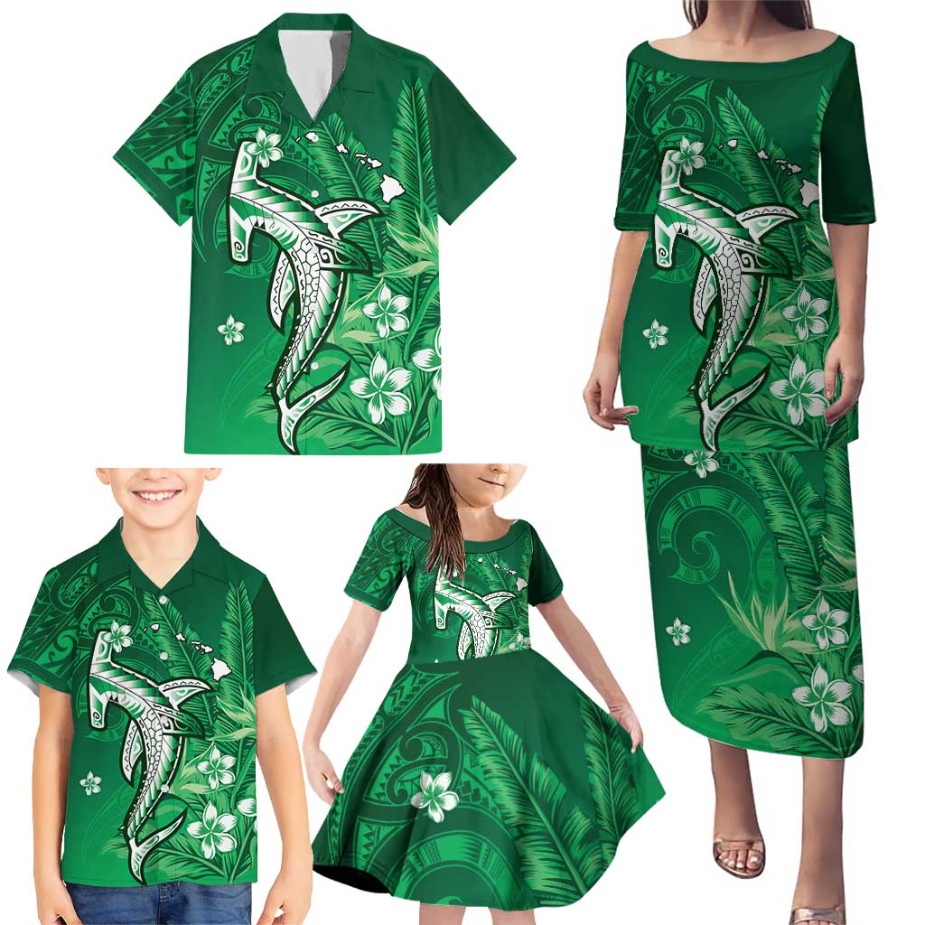 Personalized Hawaiian Maori Hammerhead Shark Family Matching Puletasi and Hawaiian Shirt Omaomao Plumeria LT9 - Polynesian Pride