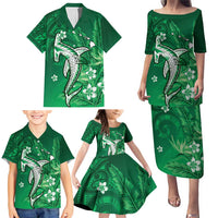 Personalized Hawaiian Maori Hammerhead Shark Family Matching Puletasi and Hawaiian Shirt Omaomao Plumeria LT9 - Polynesian Pride