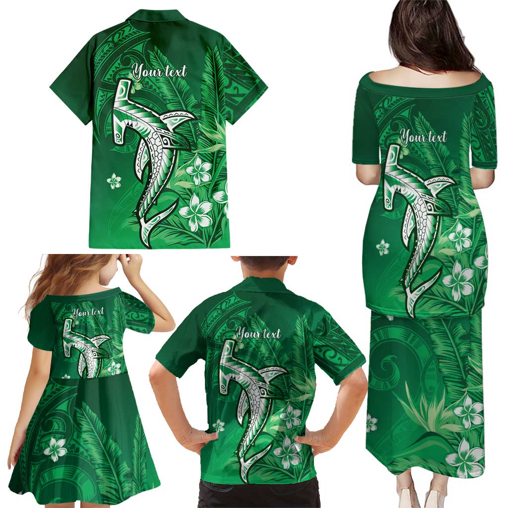 Personalized Hawaiian Maori Hammerhead Shark Family Matching Puletasi and Hawaiian Shirt Omaomao Plumeria LT9 - Polynesian Pride