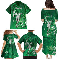 Personalized Hawaiian Maori Hammerhead Shark Family Matching Puletasi and Hawaiian Shirt Omaomao Plumeria LT9 - Polynesian Pride