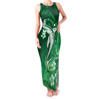 Personalized Hawaiian Maori Hammerhead Shark Family Matching Tank Maxi Dress and Hawaiian Shirt Omaomao Plumeria