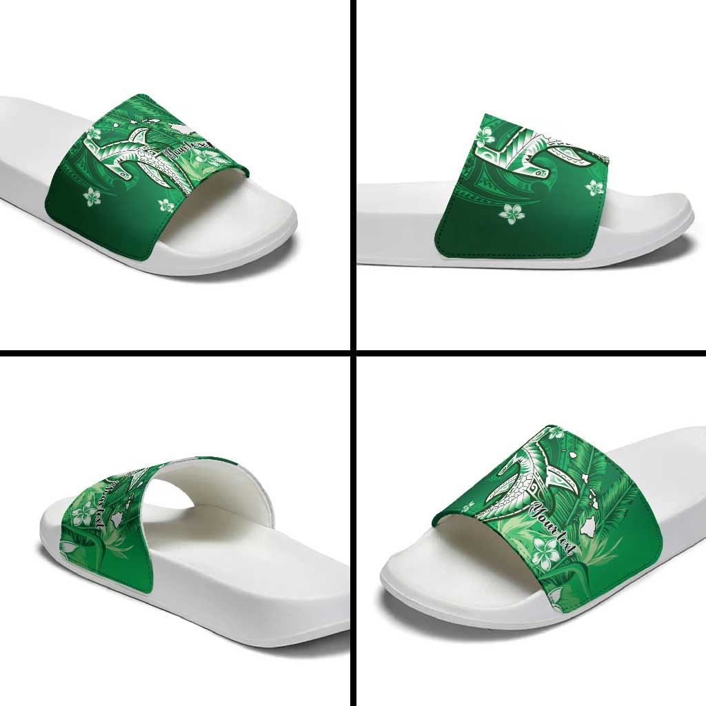 Personalized Hawaiian Maori Hammerhead Shark Slide Sandals Omaomao Plumeria LT9 - Polynesian Pride