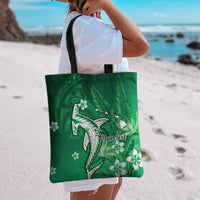 Personalized Hawaiian Maori Hammerhead Shark Tote Bag Omaomao Plumeria LT9 - Polynesian Pride