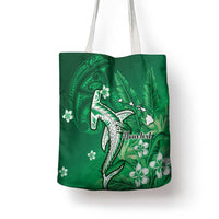 Personalized Hawaiian Maori Hammerhead Shark Tote Bag Omaomao Plumeria LT9 - Polynesian Pride