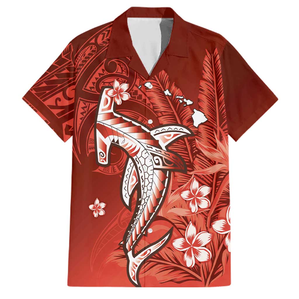 Personalized Hawaiian Maori Hammerhead Shark Family Matching Long Sleeve Bodycon Dress and Hawaiian Shirt Ulaula Plumeria