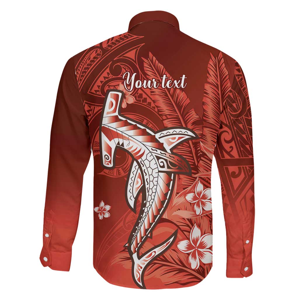 Personalized Hawaiian Maori Hammerhead Shark Family Matching Off Shoulder Maxi Dress and Hawaiian Shirt Ulaula Plumeria