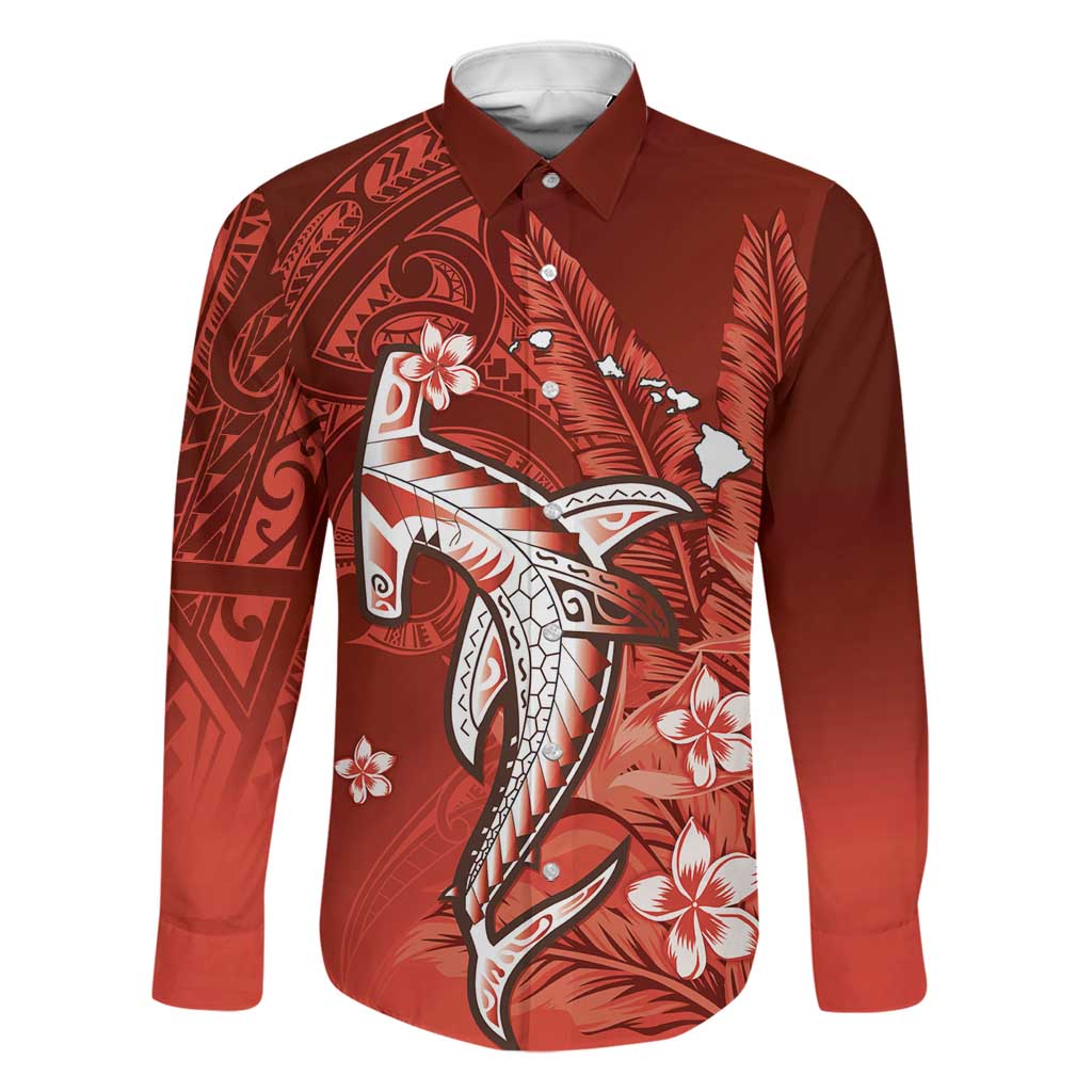 Personalized Hawaiian Maori Hammerhead Shark Family Matching Tank Maxi Dress and Hawaiian Shirt Ulaula Plumeria