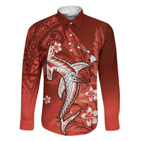 Personalized Hawaiian Maori Hammerhead Shark Family Matching Tank Maxi Dress and Hawaiian Shirt Ulaula Plumeria