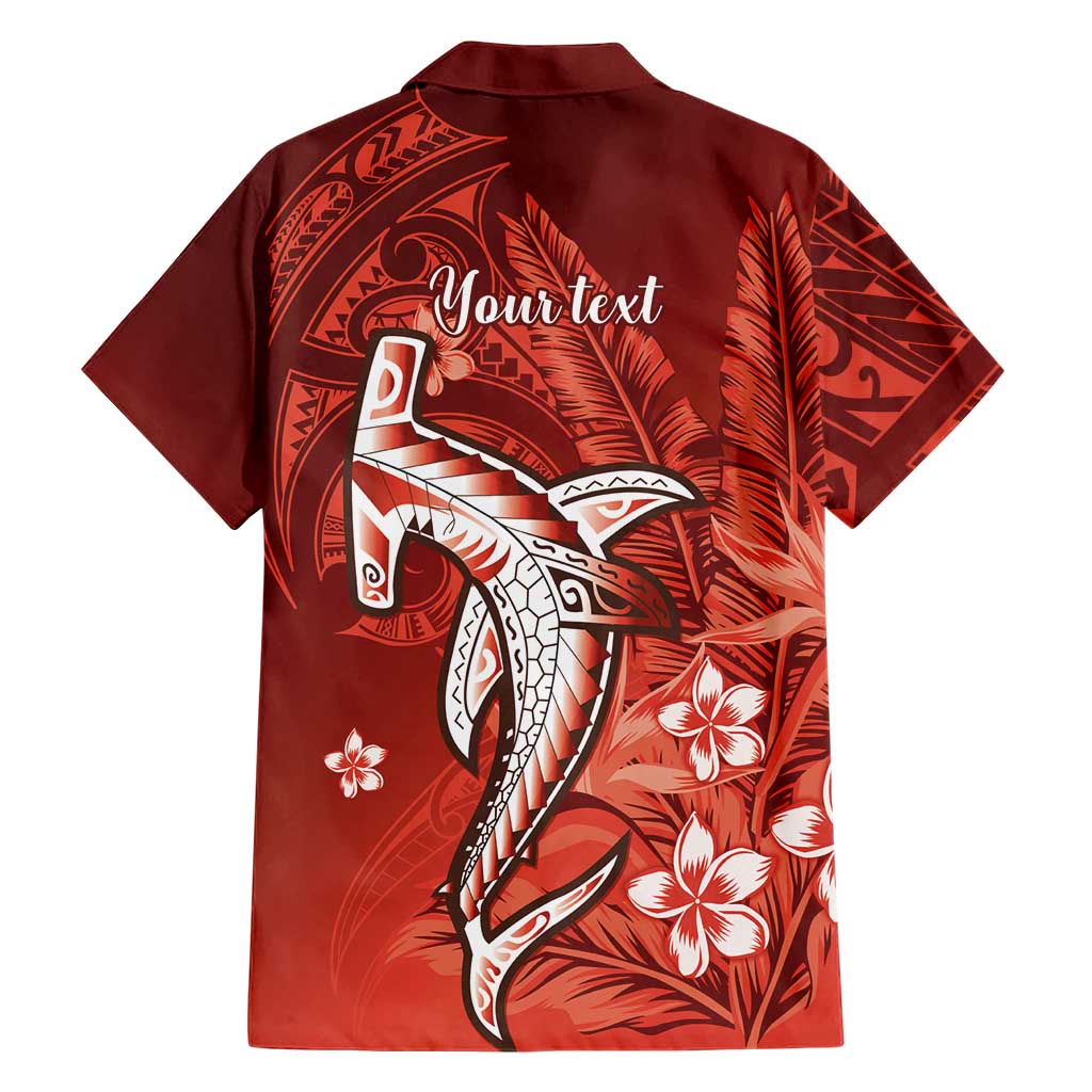 Personalized Hawaiian Maori Hammerhead Shark Hawaiian Shirt Ulaula Plumeria LT9 - Polynesian Pride