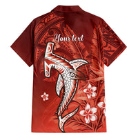 Personalized Hawaiian Maori Hammerhead Shark Hawaiian Shirt Ulaula Plumeria LT9 - Polynesian Pride