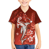 Personalized Hawaiian Maori Hammerhead Shark Hawaiian Shirt Ulaula Plumeria LT9 - Polynesian Pride