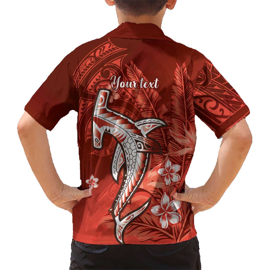 Personalized Hawaiian Maori Hammerhead Shark Hawaiian Shirt Ulaula Plumeria LT9 - Polynesian Pride