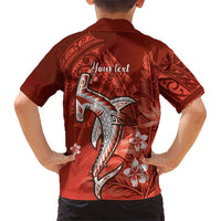 Personalized Hawaiian Maori Hammerhead Shark Hawaiian Shirt Ulaula Plumeria LT9 - Polynesian Pride