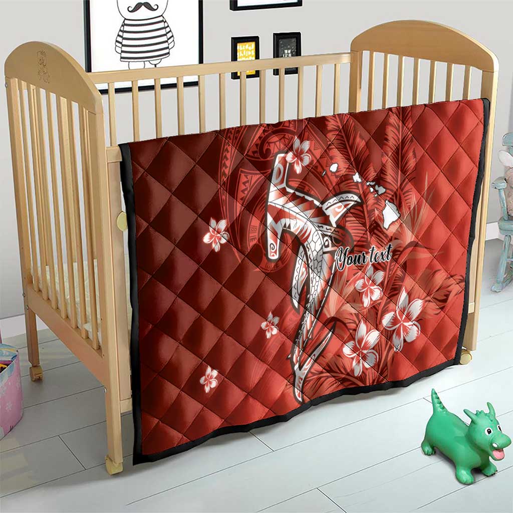 Personalized Hawaiian Maori Hammerhead Shark Quilt Ulaula Plumeria LT9 - Polynesian Pride