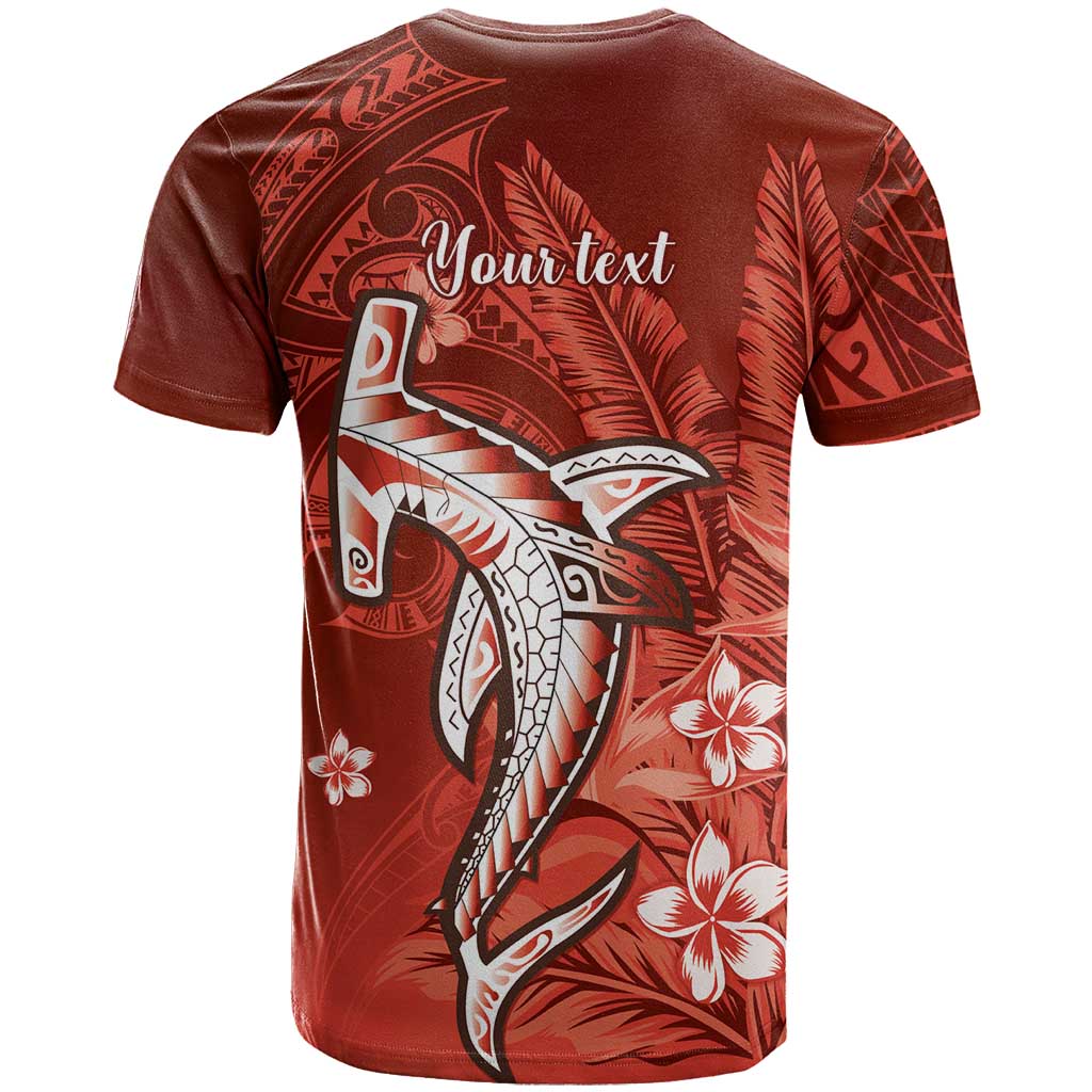 Personalized Hawaiian Maori Hammerhead Shark T Shirt Ulaula Plumeria LT9 - Polynesian Pride