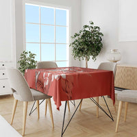 Personalized Hawaiian Maori Hammerhead Shark Tablecloth Ulaula Plumeria - Polynesian Pride