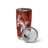 Personalized Hawaiian Maori Hammerhead Shark Tumbler Cup Ulaula Plumeria LT9 - Polynesian Pride